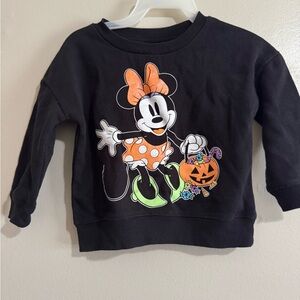 Disney Junior Minnie Mouse Halloween Sweatshirt 18M | Black Crewneck Pullover